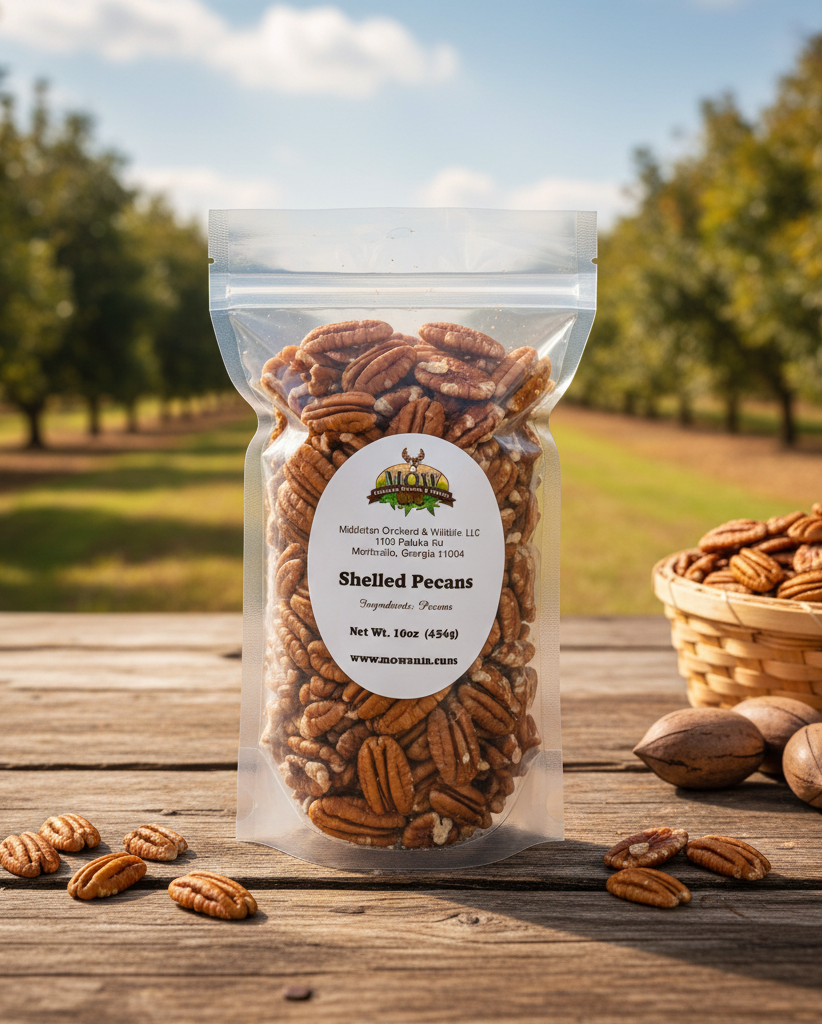 1 lb bag raw pecans